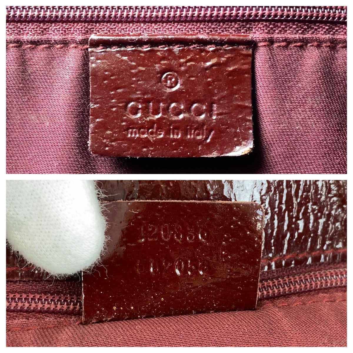 15983
GUCCI グッチ ベージュ ワインレッド ゴールド金具 GGキャンバス / レザー 120836 トートバッグ ショルダーバッグ  レディース