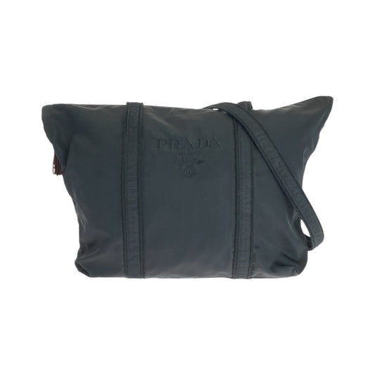 15985
PRADA プラダ テスート ロゴ刺繍 ブラック 黒 ゴールド金具 ナイロン トートバッグ ショルダーバッグ  レディース AB34