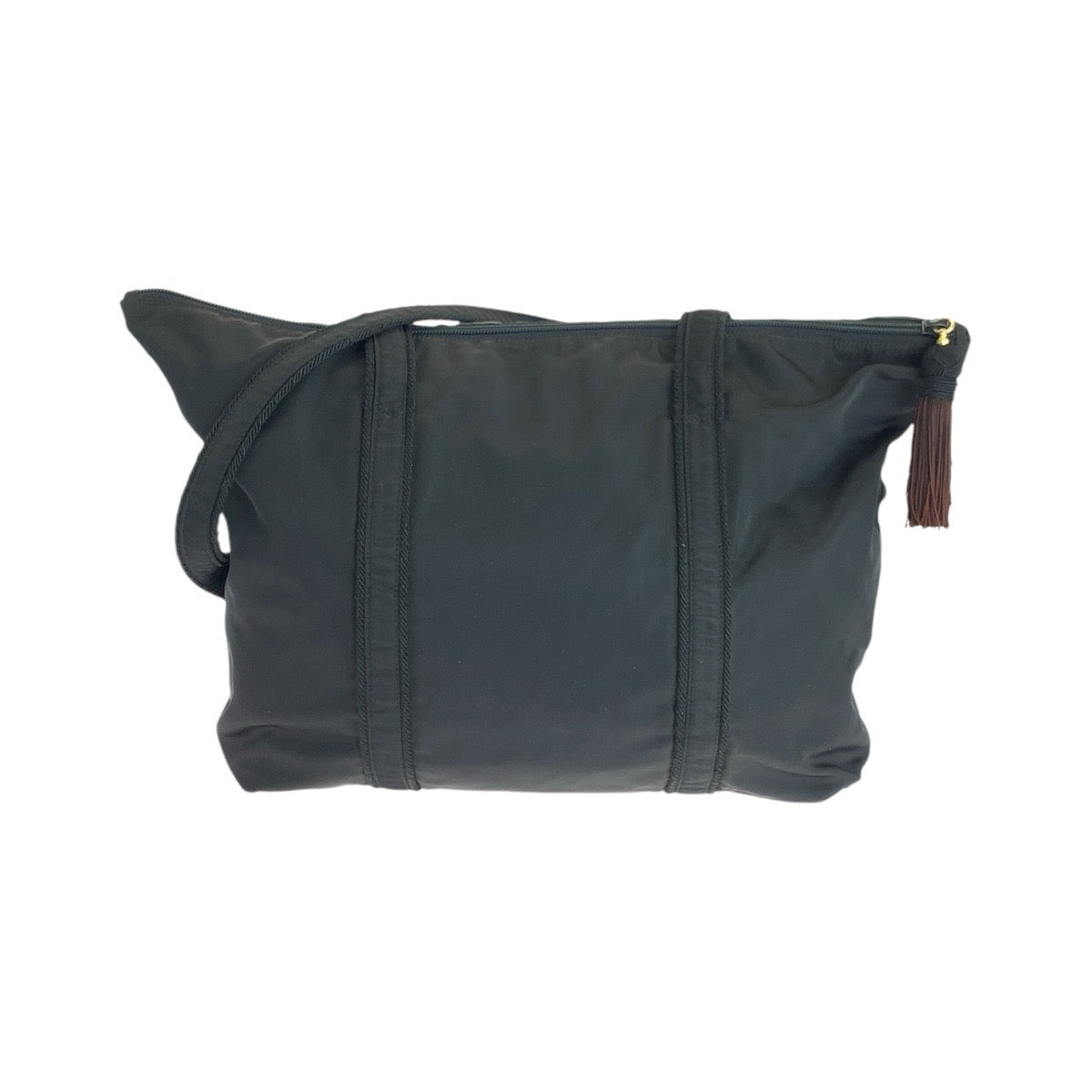 15985
PRADA プラダ テスート ロゴ刺繍 ブラック 黒 ゴールド金具 ナイロン トートバッグ ショルダーバッグ  レディース AB34