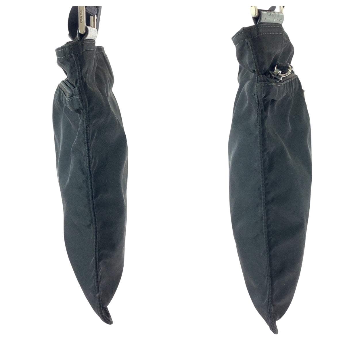 15993
PRADA プラダ テスート 三角ロゴプレート ブラック 黒 シルバー金具 ナイロン ショルダーバッグ ポシェット  メンズ ABP33