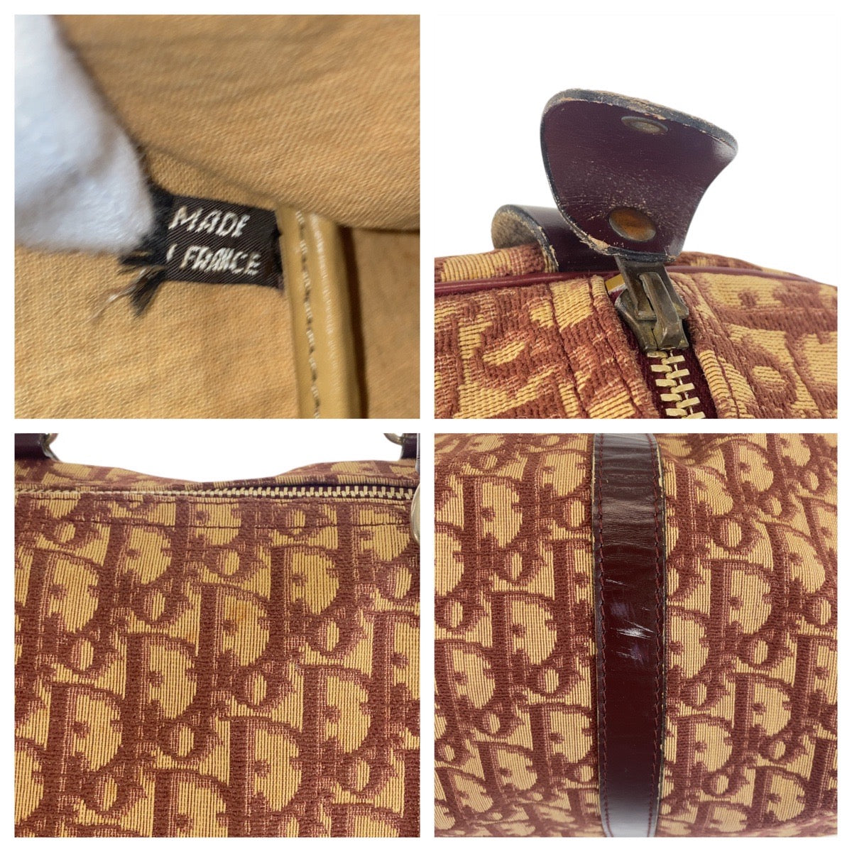 15995
Christian Dior クリスチャンディオール トロッター レッド ベージュ キャンバス / レザー ハンドバッグ ボストンバッグ  レディース