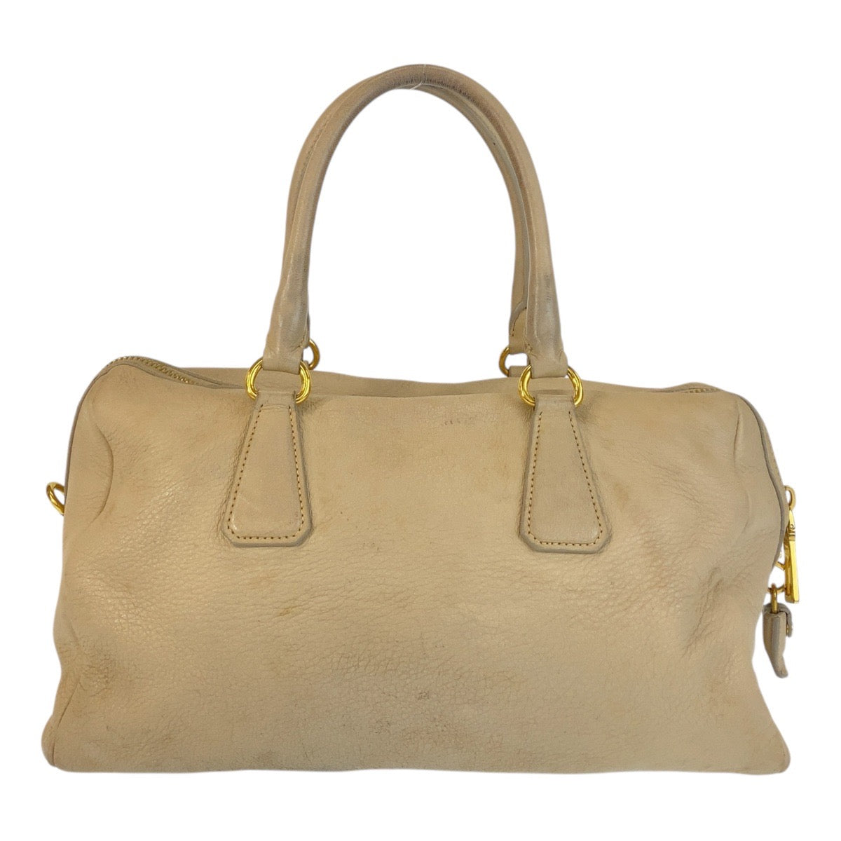 16002
PRADA プラダ ベージュ ゴールド金具 レザー ハンドバッグ ショルダーバッグ  レディース AB38