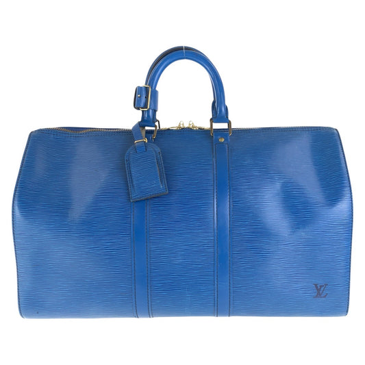 16007
LOUIS VUITTON ルイヴィトン エピ キーポル45 ブルー ゴールド金具 レザー M42975 ボストンバッグ 男女兼用  レディース