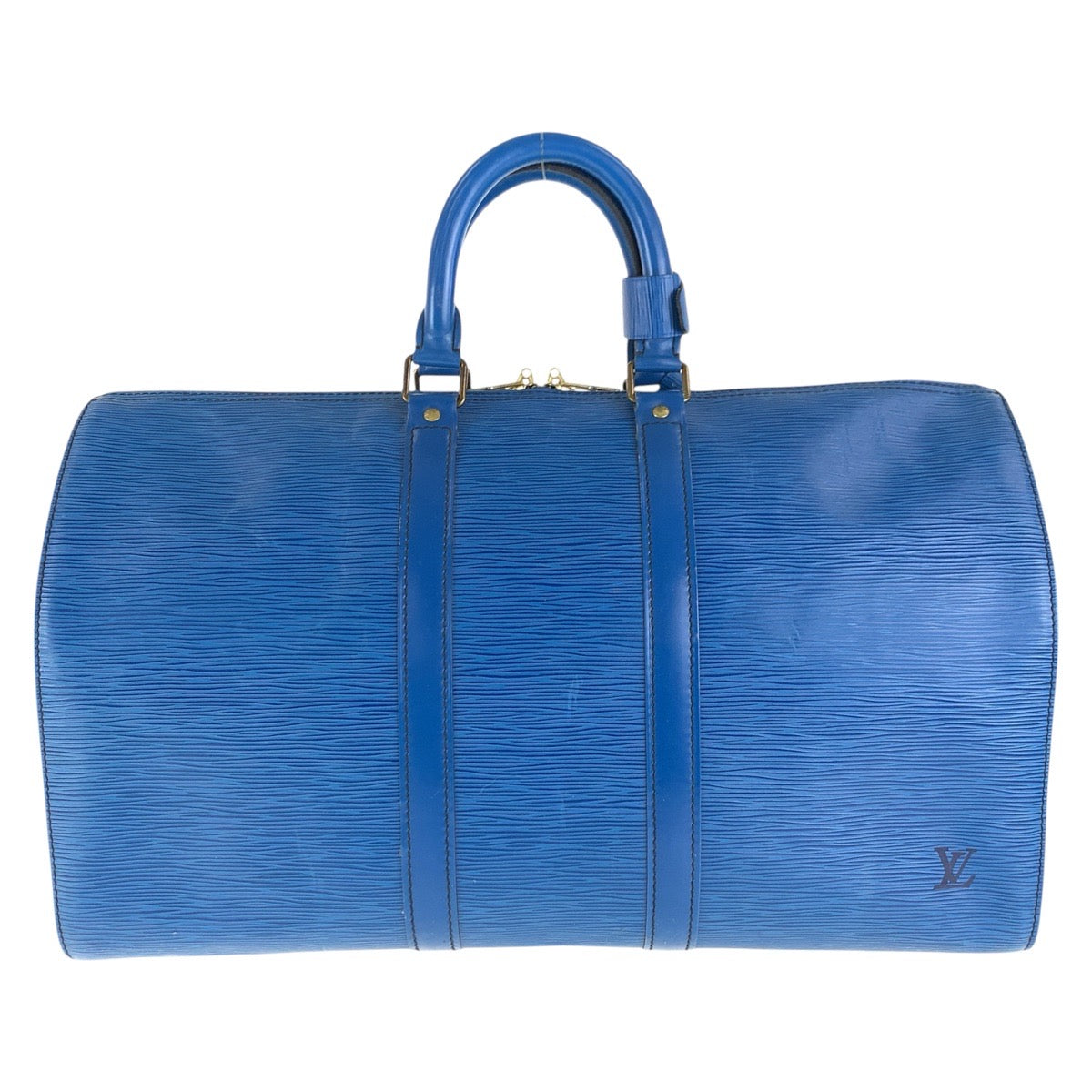 16007
LOUIS VUITTON ルイヴィトン エピ キーポル45 ブルー ゴールド金具 レザー M42975 ボストンバッグ 男女兼用  レディース