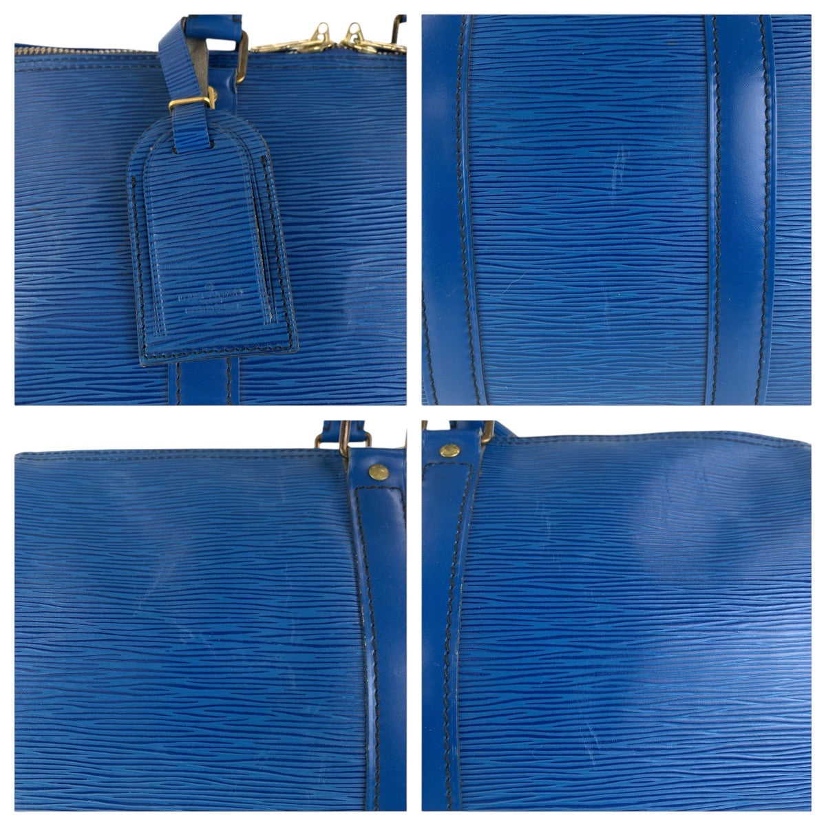 16007
LOUIS VUITTON ルイヴィトン エピ キーポル45 ブルー ゴールド金具 レザー M42975 ボストンバッグ 男女兼用  レディース