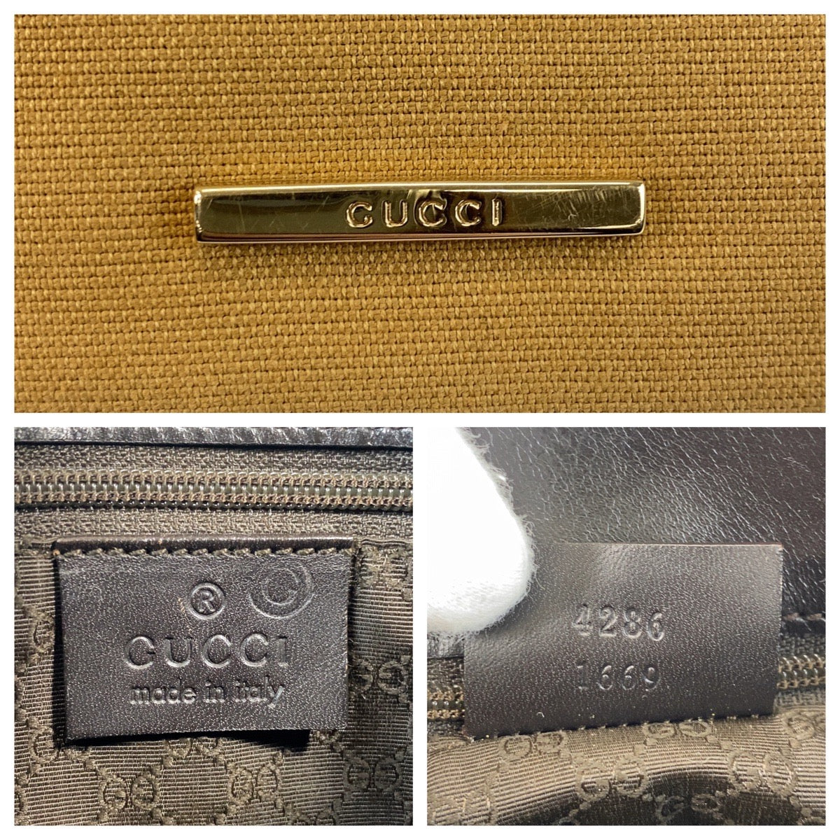 16008
GUCCI グッチ シェリーライン キャメル ブラック 黒 ゴールド金具 キャンバス / レザー 4286 ショルダーバッグ  レディース ABP32