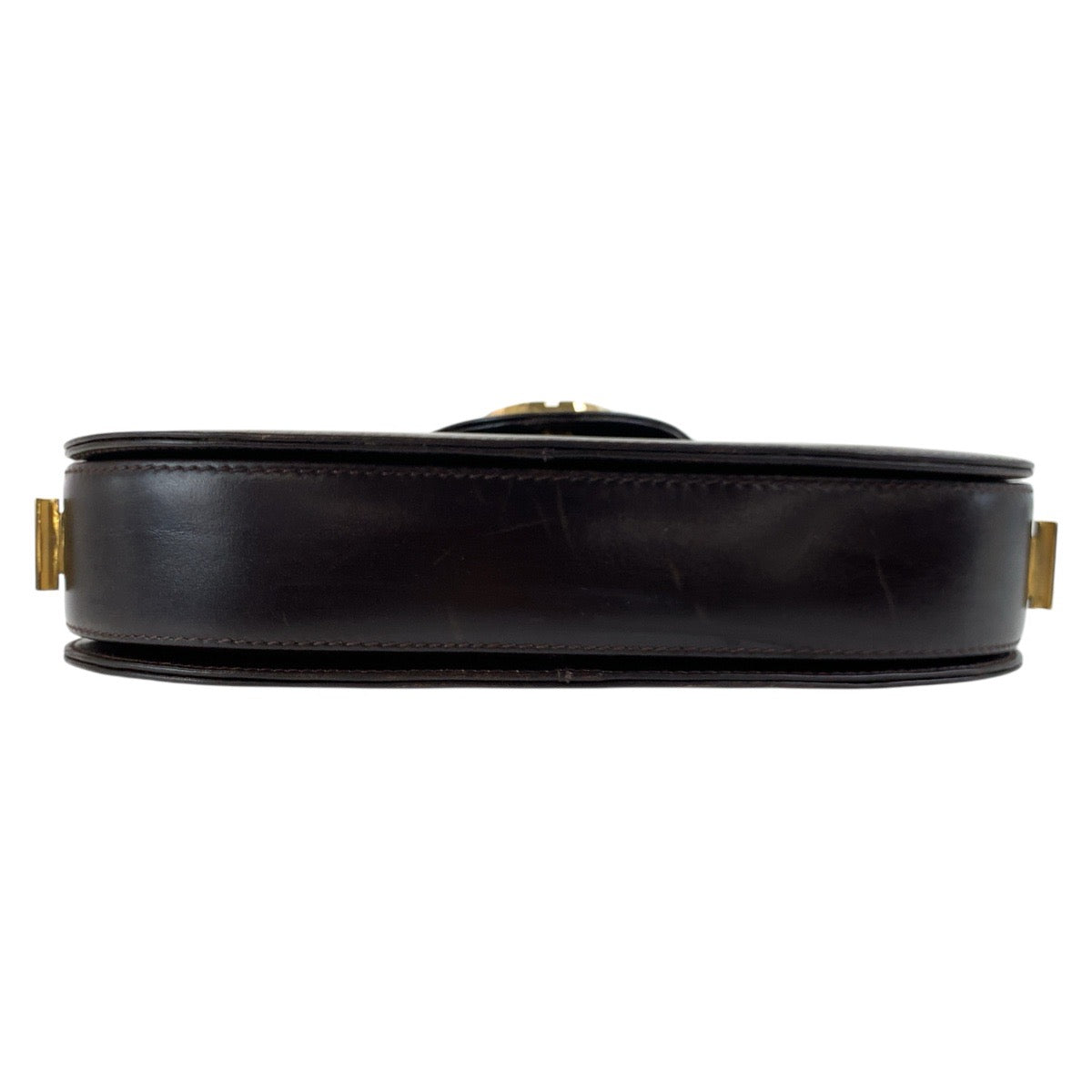 16009
GUCCI グッチ ヴィンテージ オールドグッチ ダークブラウン ゴールド金具 レザー ハンドバッグ  レディース