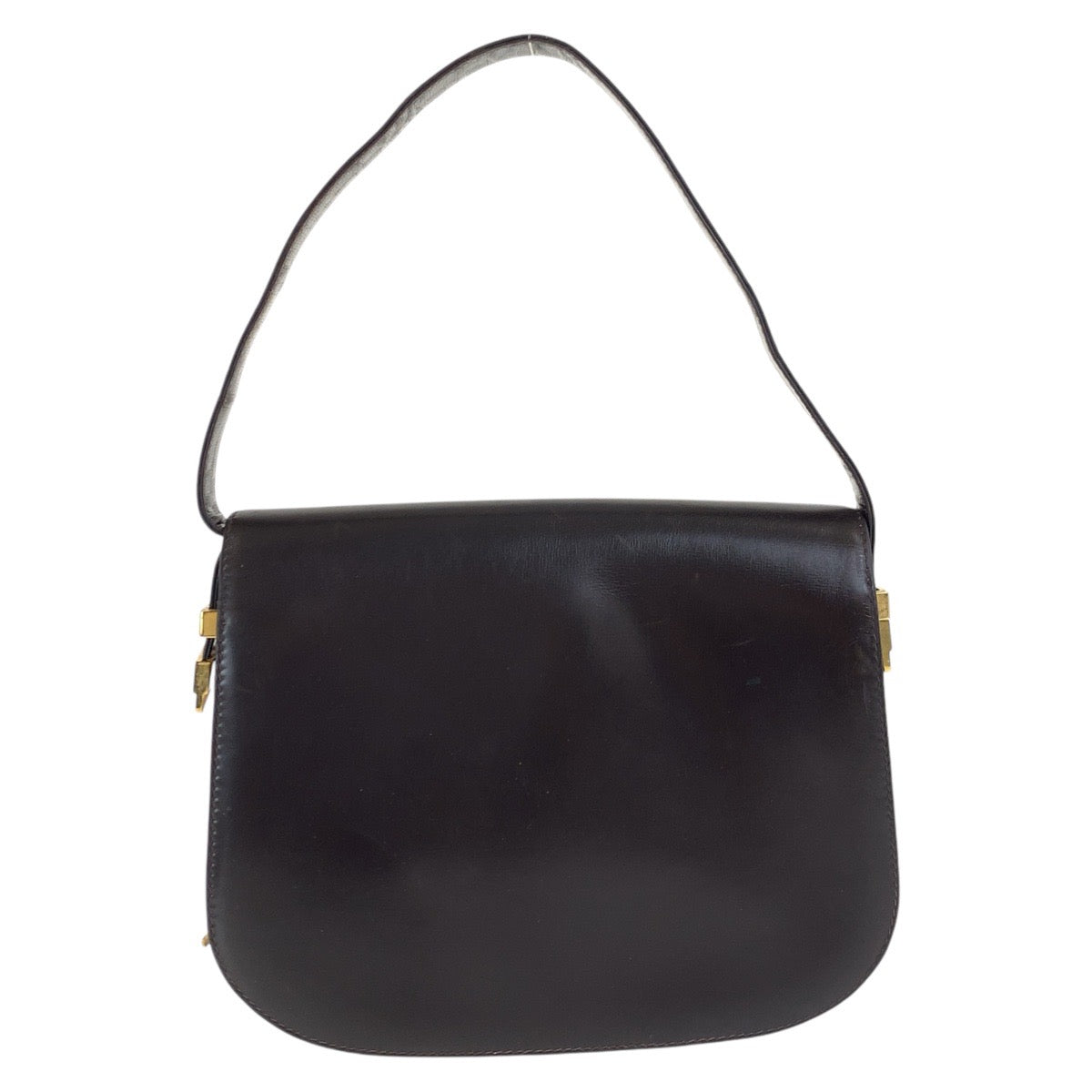 16009
GUCCI グッチ ヴィンテージ オールドグッチ ダークブラウン ゴールド金具 レザー ハンドバッグ  レディース