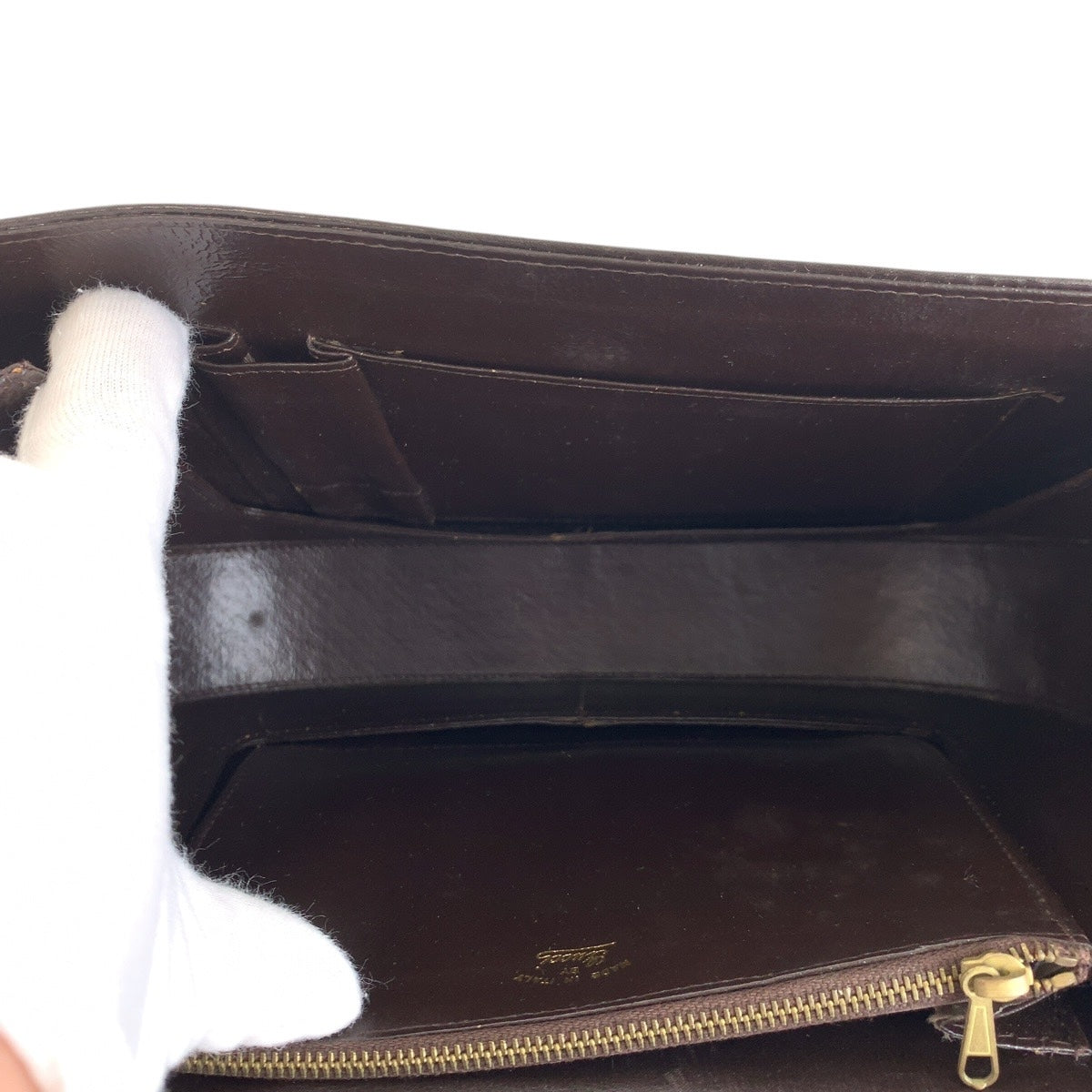16009
GUCCI グッチ ヴィンテージ オールドグッチ ダークブラウン ゴールド金具 レザー ハンドバッグ  レディース