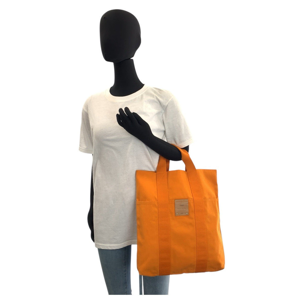 16013
HERMES エルメス フールトゥ カバス フレンチフェスティバル ハワイ限定 オレンジ キャンバス トートバッグ  レディース ABP29