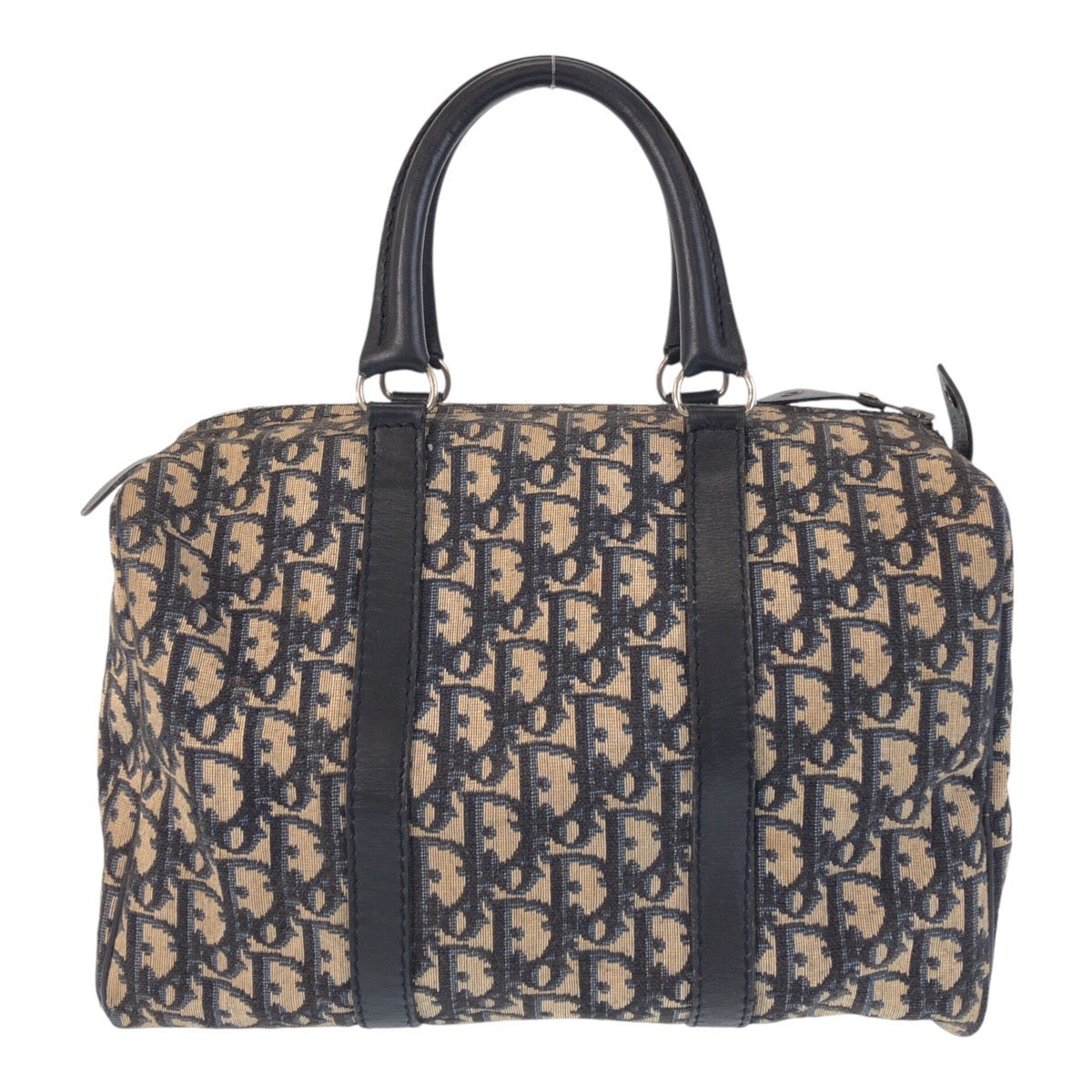 16014
Christian Dior クリスチャンディオール トロッター ネイビー ベージュ シルバー金具 キャンバス / レザー ハンドバッグ ボストンバッグ  レディース