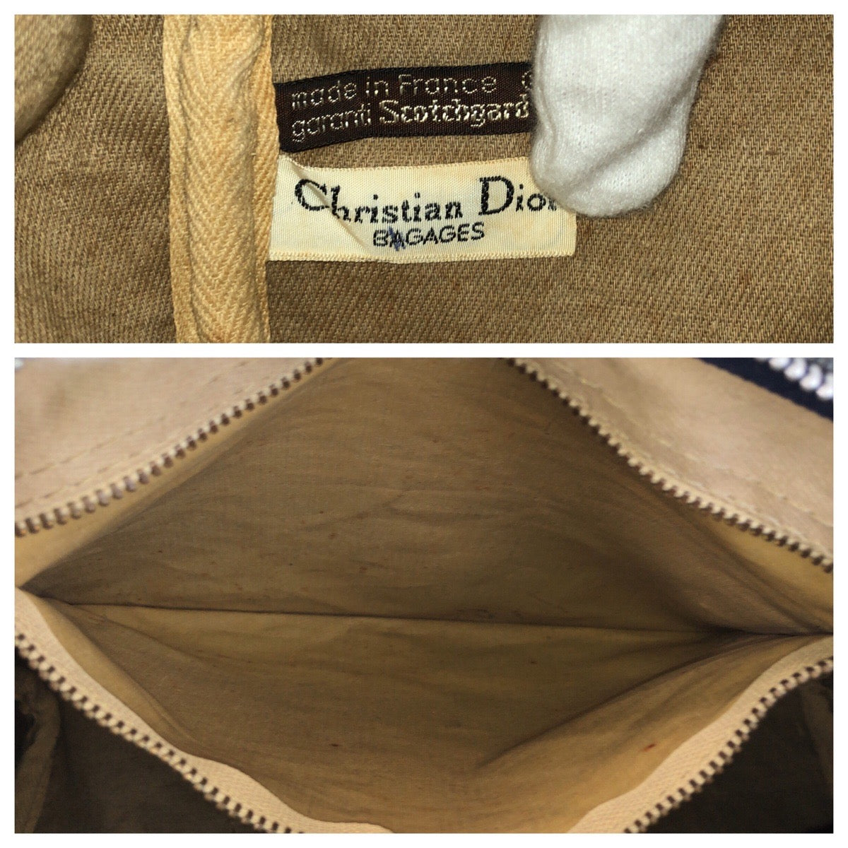 16014
Christian Dior クリスチャンディオール トロッター ネイビー ベージュ シルバー金具 キャンバス / レザー ハンドバッグ ボストンバッグ  レディース