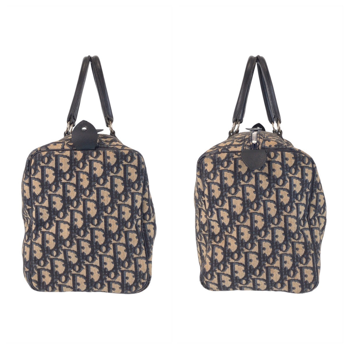 16014
Christian Dior クリスチャンディオール トロッター ネイビー ベージュ シルバー金具 キャンバス / レザー ハンドバッグ ボストンバッグ  レディース
