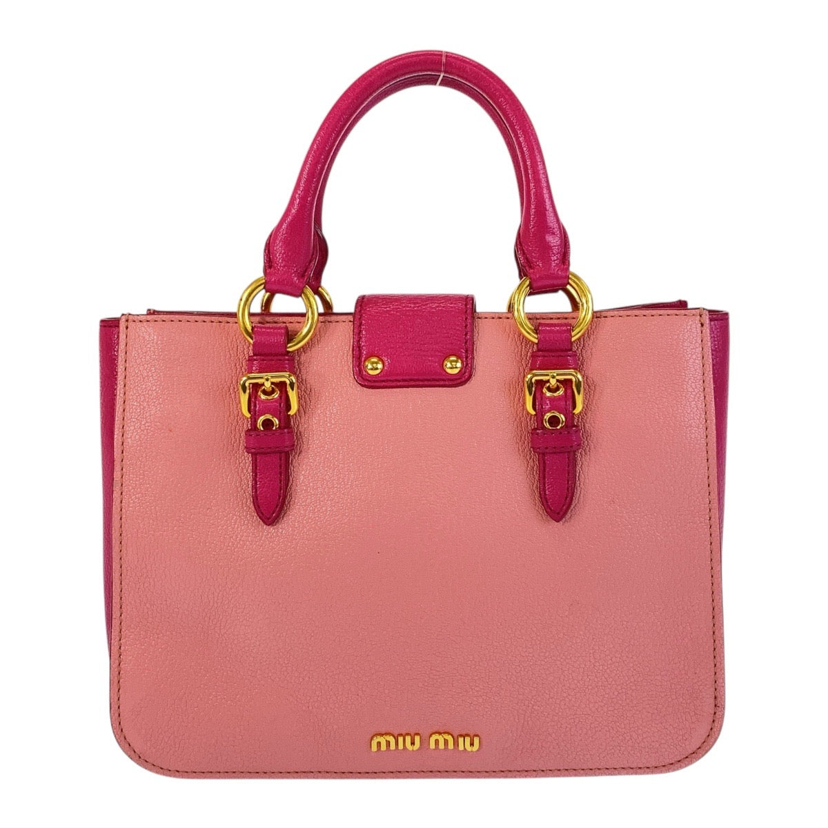 16015
Miu Miu ミュウ ミュウ マドラス ピンク ゴールド金具 レザー ハンドバッグ ショルダーバッグ  レディース ABP41