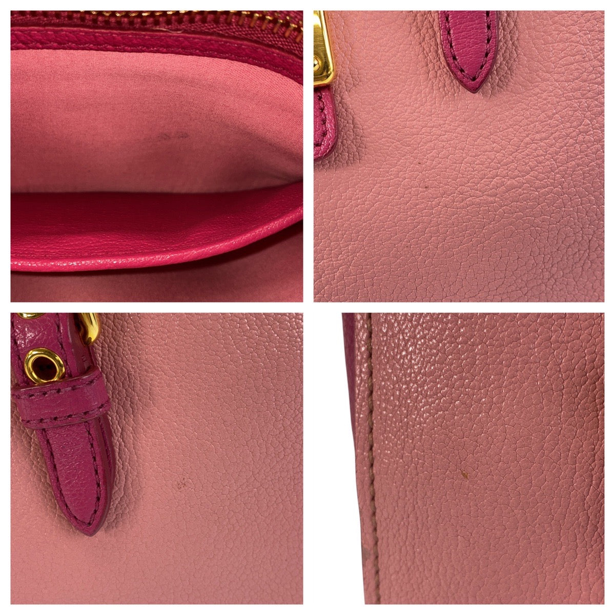 16015
Miu Miu ミュウ ミュウ マドラス ピンク ゴールド金具 レザー ハンドバッグ ショルダーバッグ  レディース ABP41