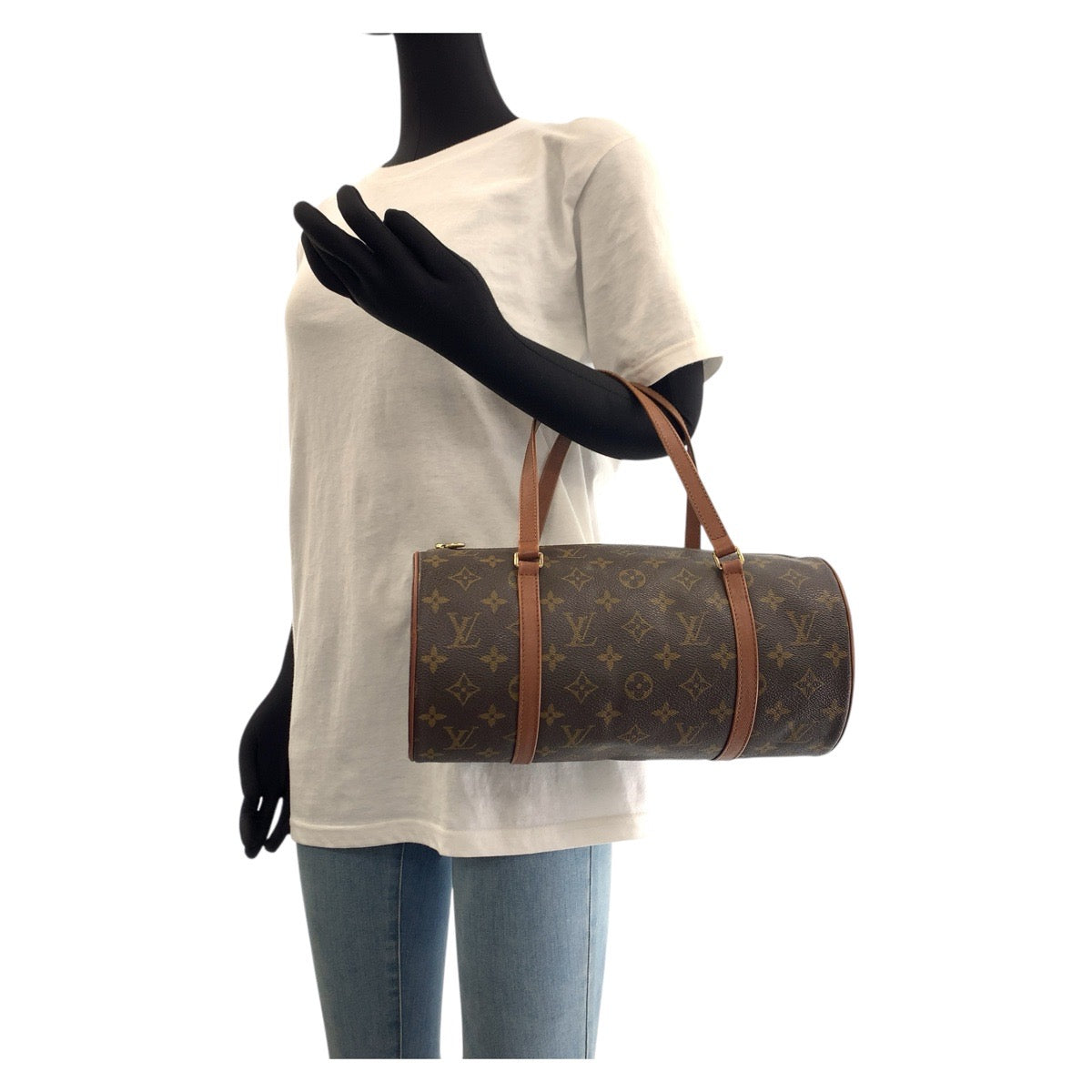 16019
LOUIS VUITTON ルイヴィトン パピヨン 30 ブラウン ゴールド金具 PVC / レザー M51365 ハンドバッグ ミニボストンバッグ  レディース AB41
