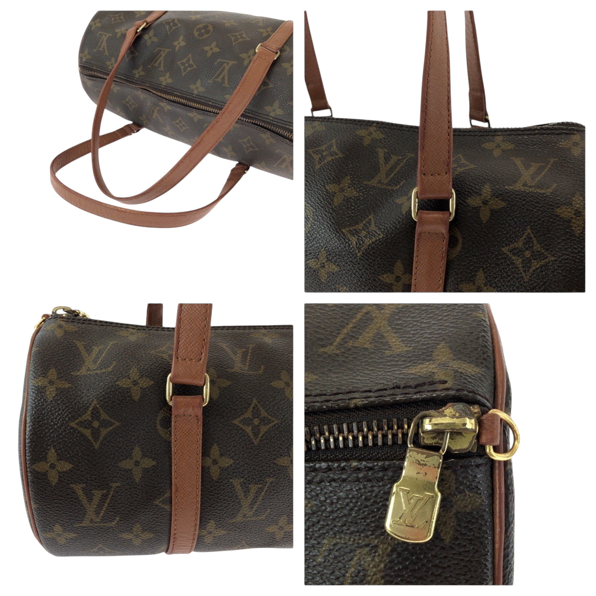 16020
LOUIS VUITTON ルイヴィトン モノグラム パピヨン30 ブラウン ゴールド金具 PVC M51385 ミニボストンバッグ ハンドバッグ  レディース