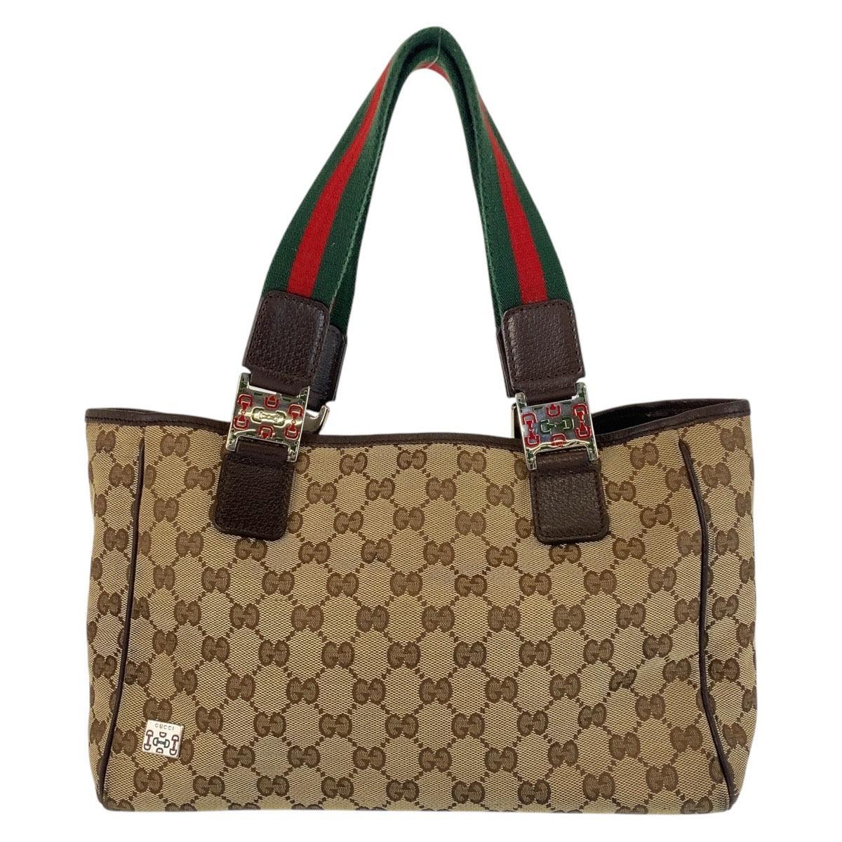 16021
GUCCI グッチ シェリーライン ベージュ ブラウン シルバー金具 GGキャンバス 145810 トートバッグ ショルダーバッグ  レディース ABP32