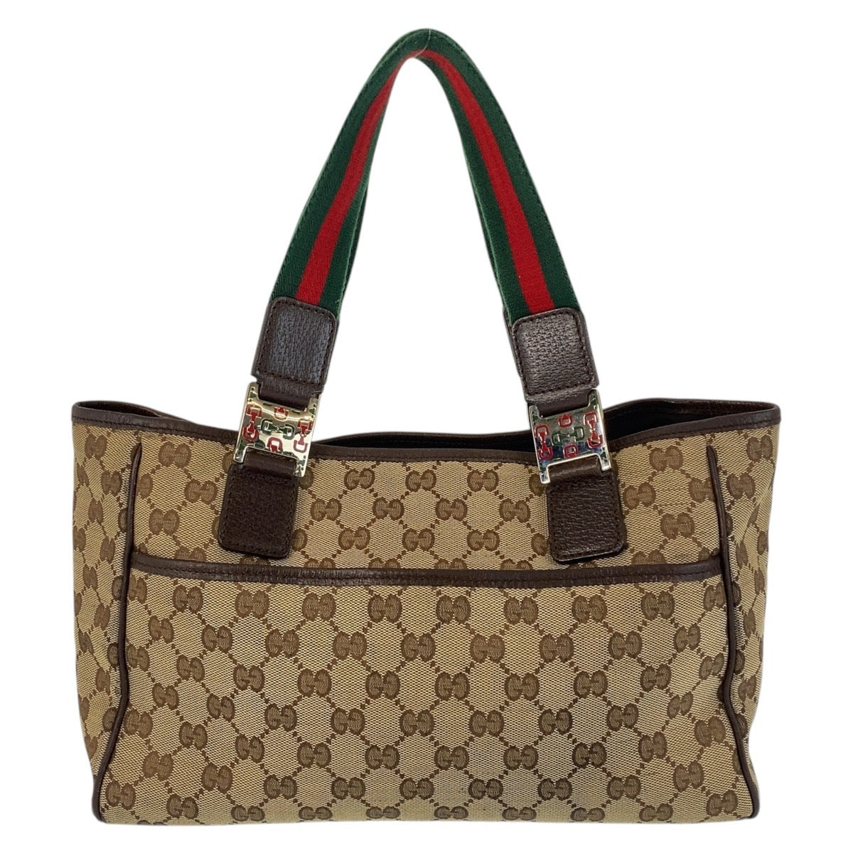 16021
GUCCI グッチ シェリーライン ベージュ ブラウン シルバー金具 GGキャンバス 145810 トートバッグ ショルダーバッグ  レディース ABP32