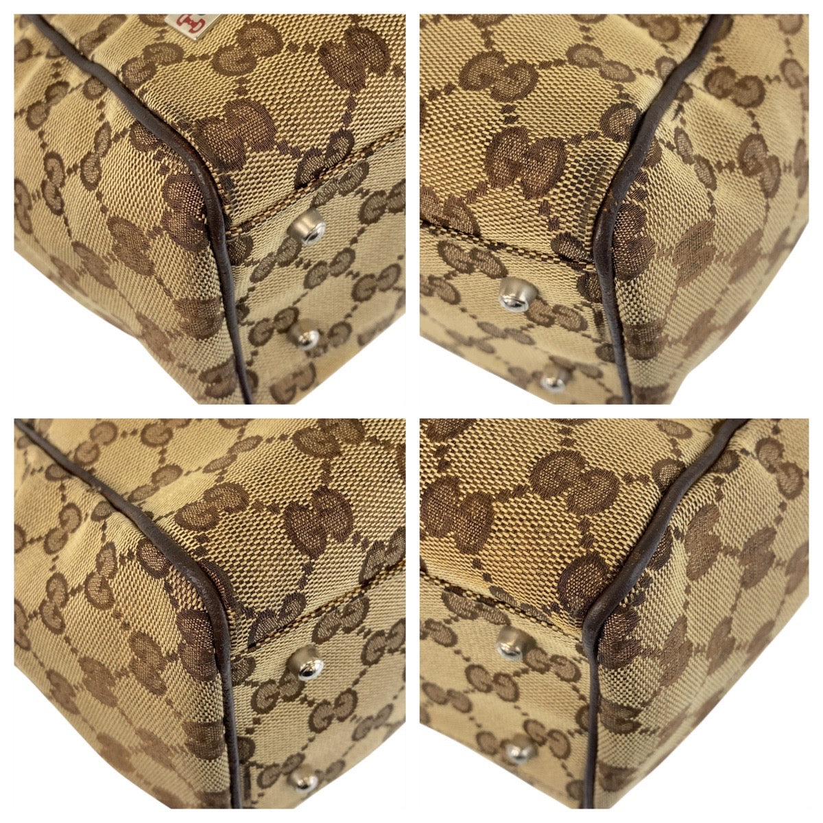 16021
GUCCI グッチ シェリーライン ベージュ ブラウン シルバー金具 GGキャンバス 145810 トートバッグ ショルダーバッグ  レディース ABP32