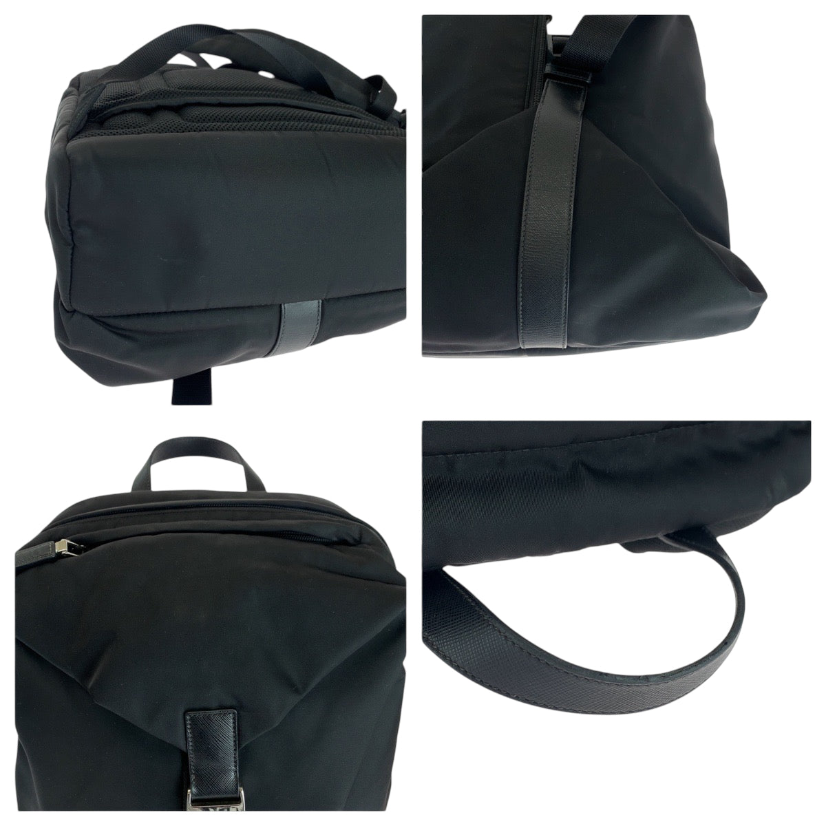 16023
PRADA プラダ テスート 三角ロゴプレート ブラック 黒 シルバー金具 ナイロン 2VZ028 リュックサック バックパック  メンズ AB78