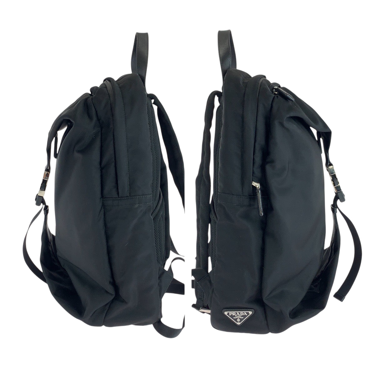 16023
PRADA プラダ テスート 三角ロゴプレート ブラック 黒 シルバー金具 ナイロン 2VZ028 リュックサック バックパック  メンズ AB78