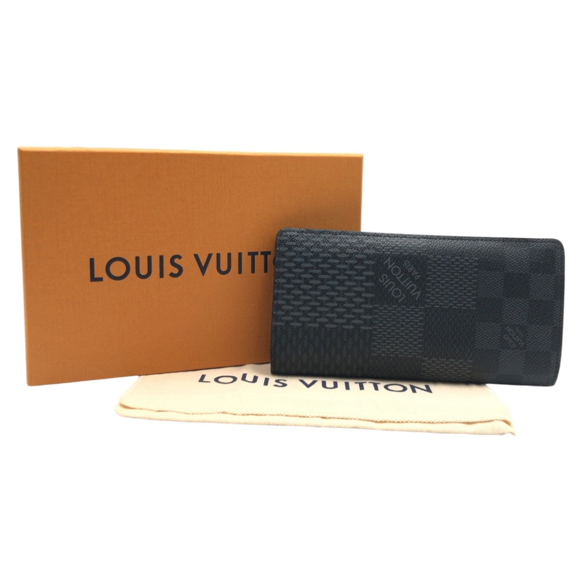 16028
LOUIS VUITTON ルイヴィトン ダミエ グラフィット 3D ポルトフォイユ ブラザNM ブラック 黒 PVC N60436 長財布 ロングウォレット  メンズ