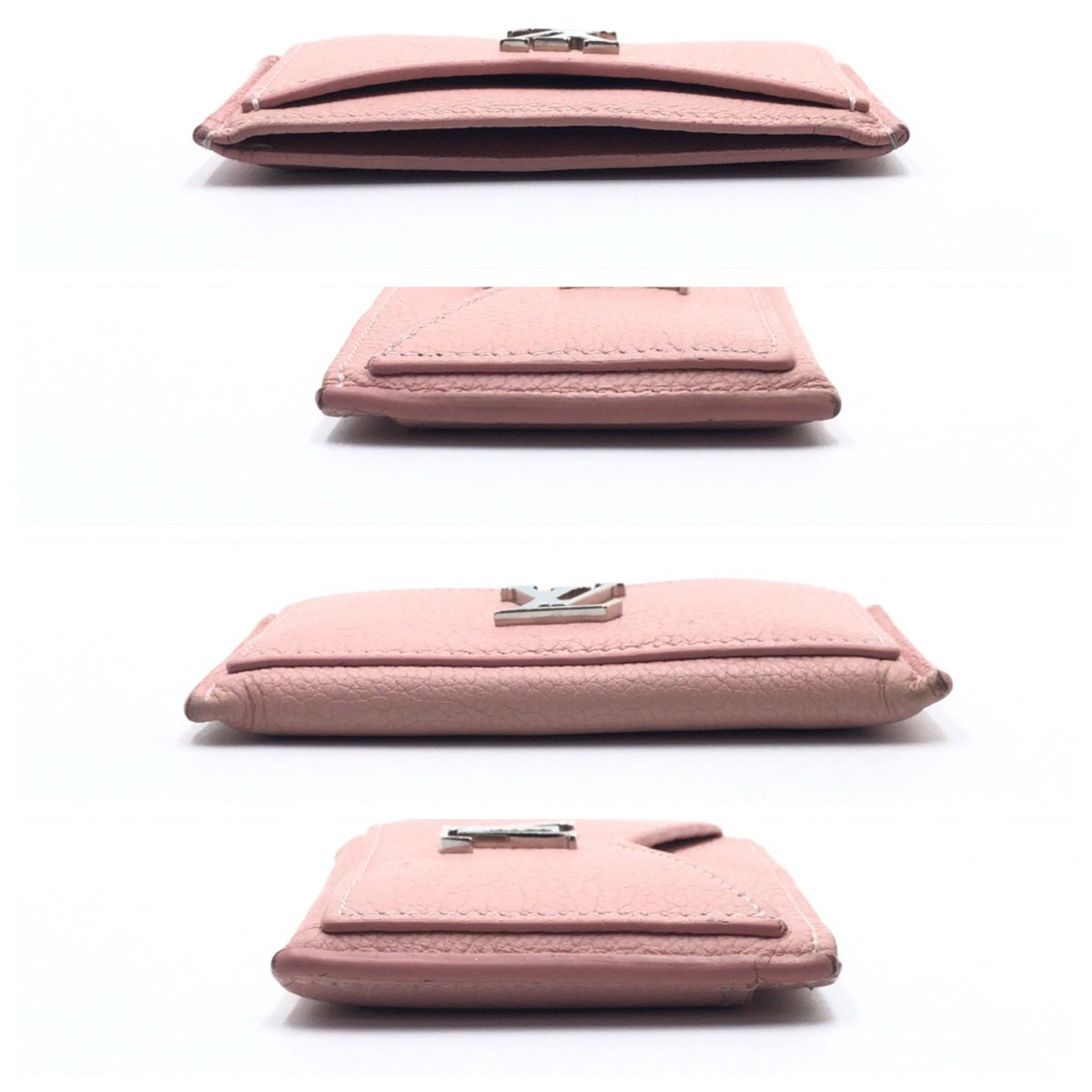 16033
LOUIS VUITTON ルイヴィトン ポルトカルト ロックミー ピンク ローズバレリーヌ シルバー レザー M68610 カードケース パスケース  レディース