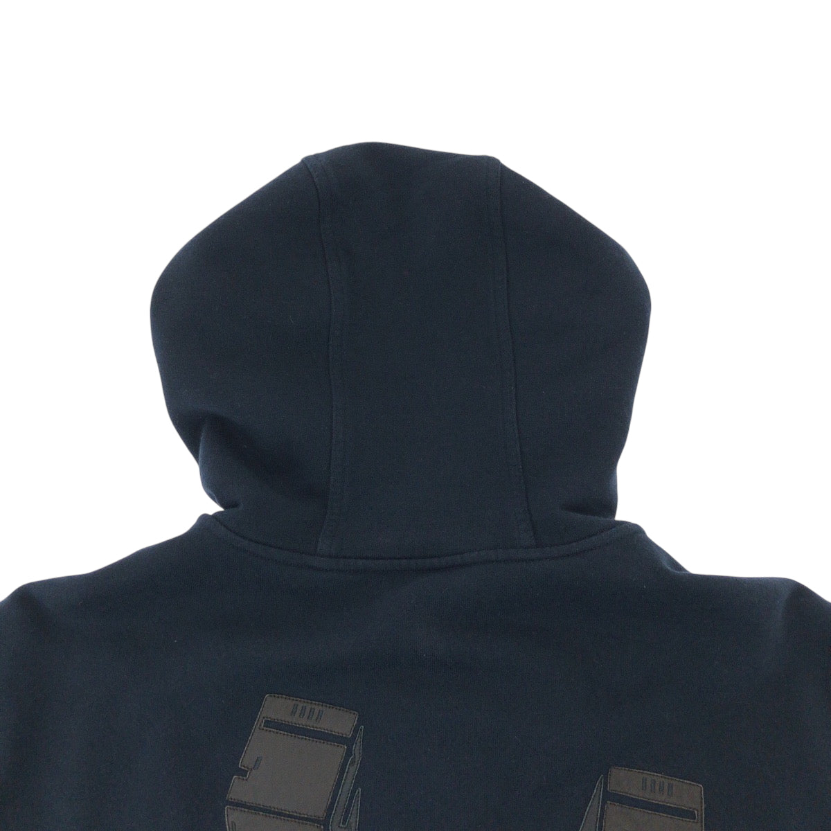 16038
HERMES エルメス サイズXL ネイビー ブラウン シルバー金具 コットン パーカー フーディー  レディース AB40