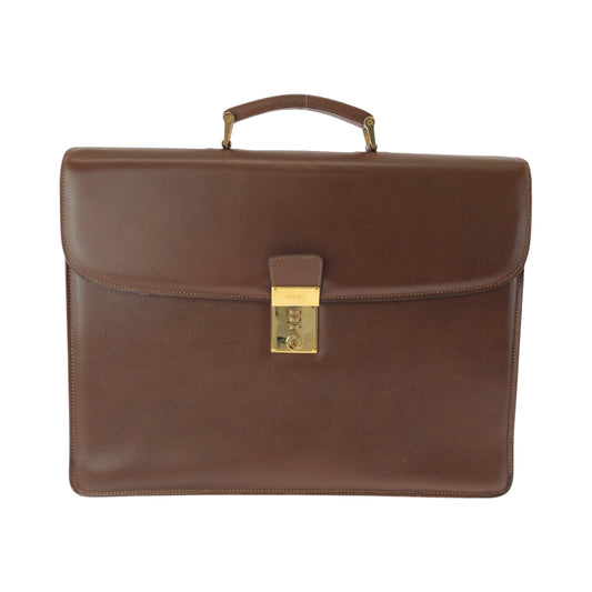 16042
PRADA プラダ ヴィンテージ サフィアーノ ブラウン ゴールド金具 レザー ビジネスバッグ ハンドバッグ  メンズ ABP62