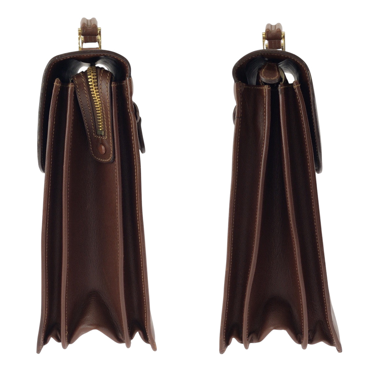 16042
PRADA プラダ ヴィンテージ サフィアーノ ブラウン ゴールド金具 レザー ビジネスバッグ ハンドバッグ  メンズ ABP62