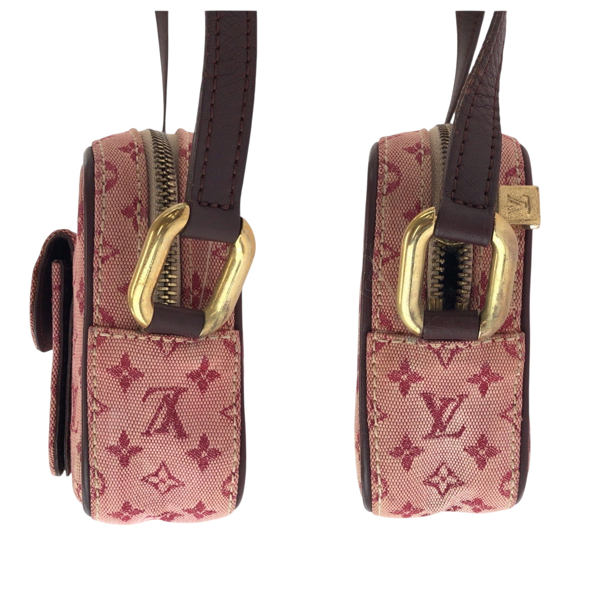 16054
LOUIS VUITTON ルイヴィトン モノグラム ミニ ジュリエット チェリー ピンク ブラウン ゴールド金具 キャンバス M92219 ショルダーバッグ ポシェット  レディース