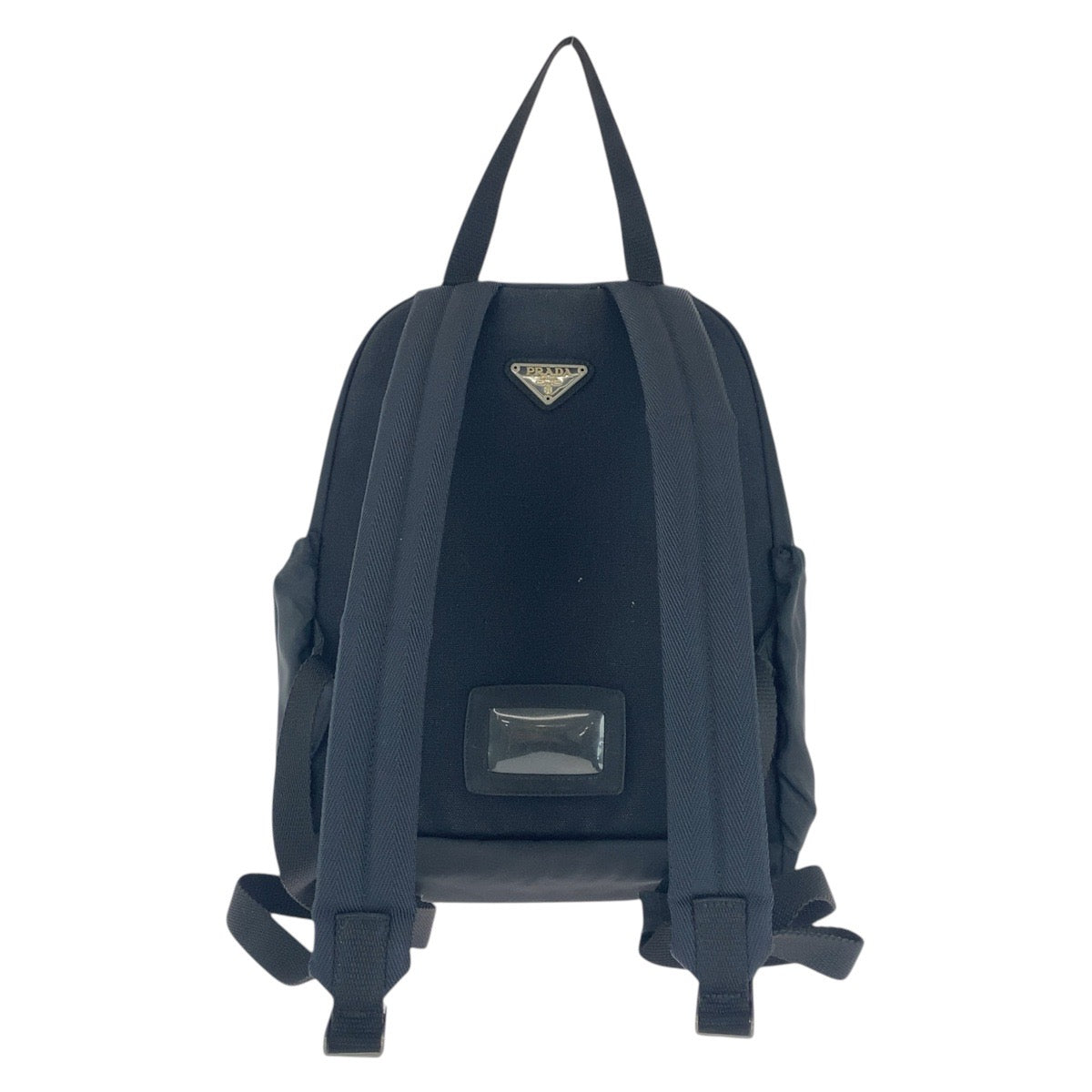 16058
PRADA プラダ テスート 三角ロゴプレート ブラック 黒 シルバー金具 ナイロン リュック バックパック 男女兼用  レディース AB40