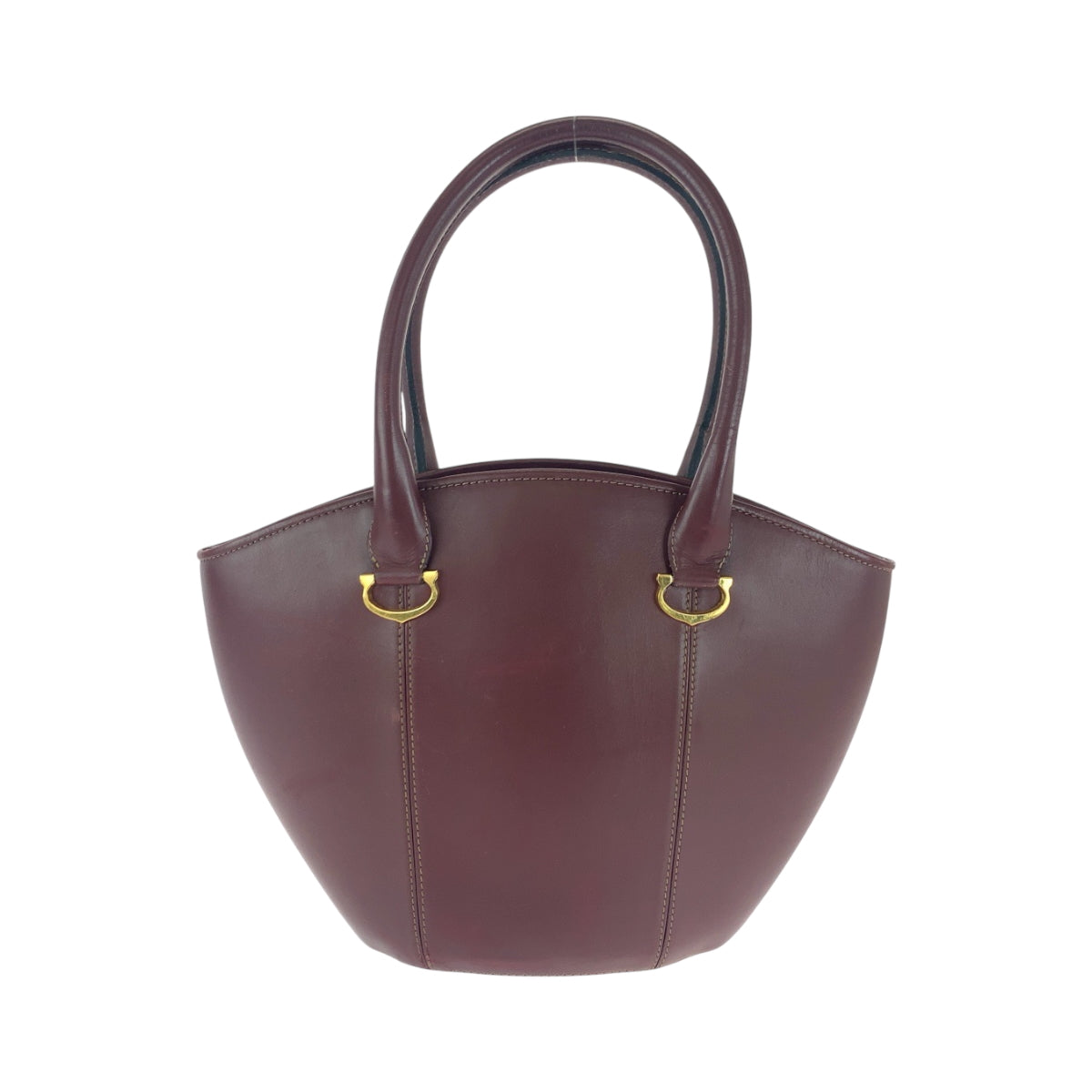 16059
CARTIER カルティエ マストライン ボルドー ゴールド金具 レザー ハンドバッグ  レディース AB29