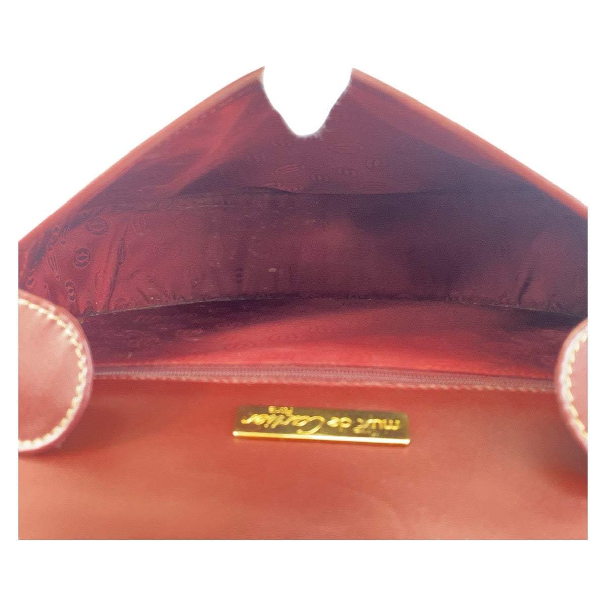16060
CARTIER カルティエ マストライン ボルドー ゴールド金具 レザー ショルダーバッグ  レディース ABP38