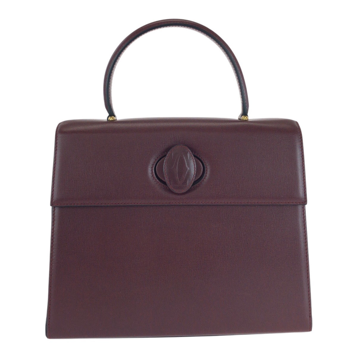 16061
CARTIER カルティエ マストライン ボルドー ゴールド金具 レザー ハンドバッグ レディース SA73