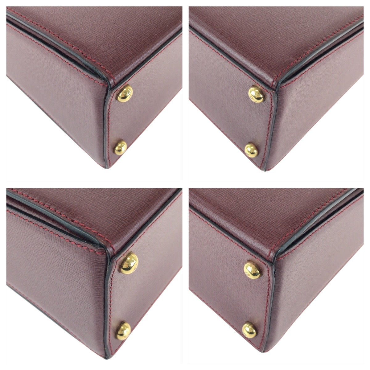 16061
CARTIER カルティエ マストライン ボルドー ゴールド金具 レザー ハンドバッグ レディース SA73