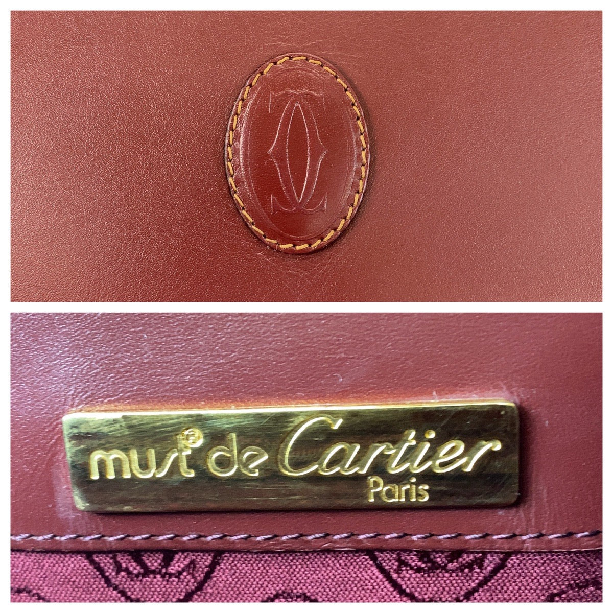 16063
CARTIER カルティエ マストライン ボルドー ゴールド金具 レザー ショルダーバッグ メッセンジャーバッグ  レディース ABP39