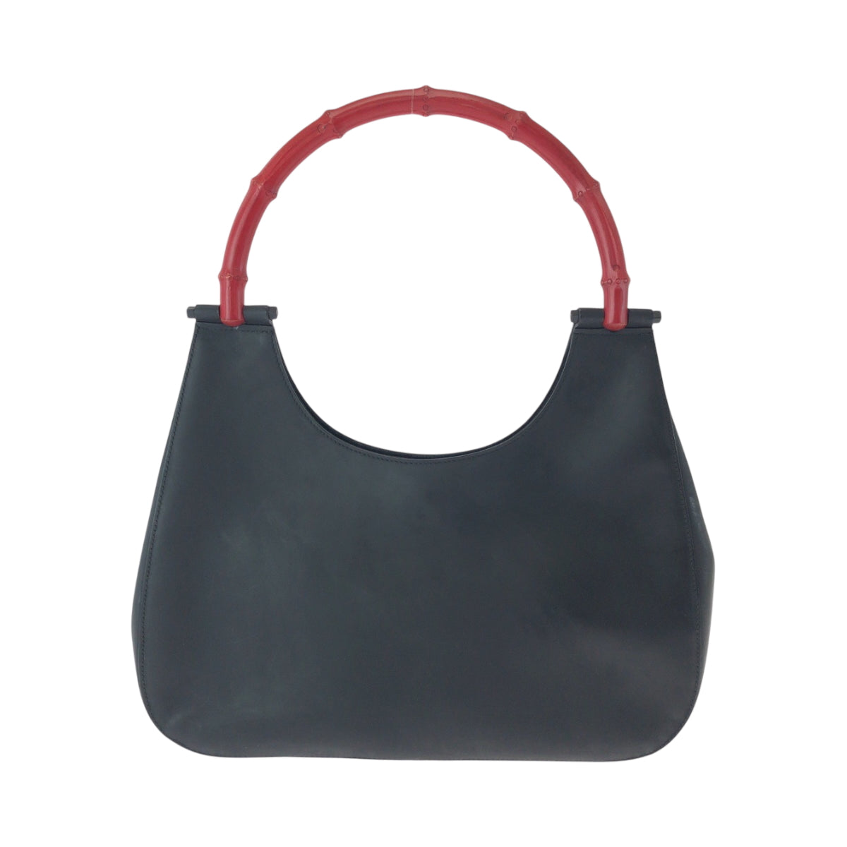 16065
GUCCI グッチ バンブー ブラック 黒 レッド シルバー金具 レザー 001 3709 ワンショルダーバッグ 肩掛け  レディース AB33
