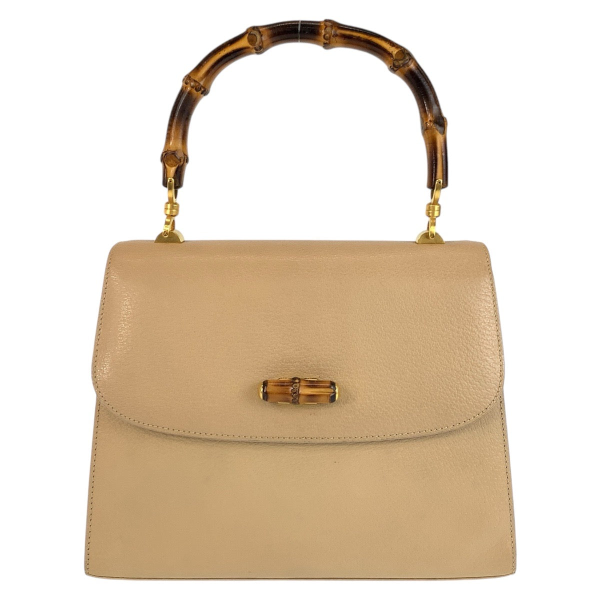 16067
GUCCI グッチ バンブー ベージュ ゴールド金具 レザー / バンブー 000 110 ハンドバッグ  レディース AB41