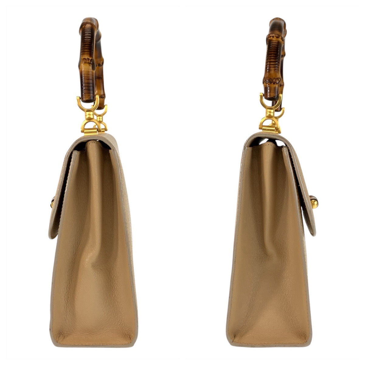 16067
GUCCI グッチ バンブー ベージュ ゴールド金具 レザー / バンブー 000 110 ハンドバッグ  レディース AB41
