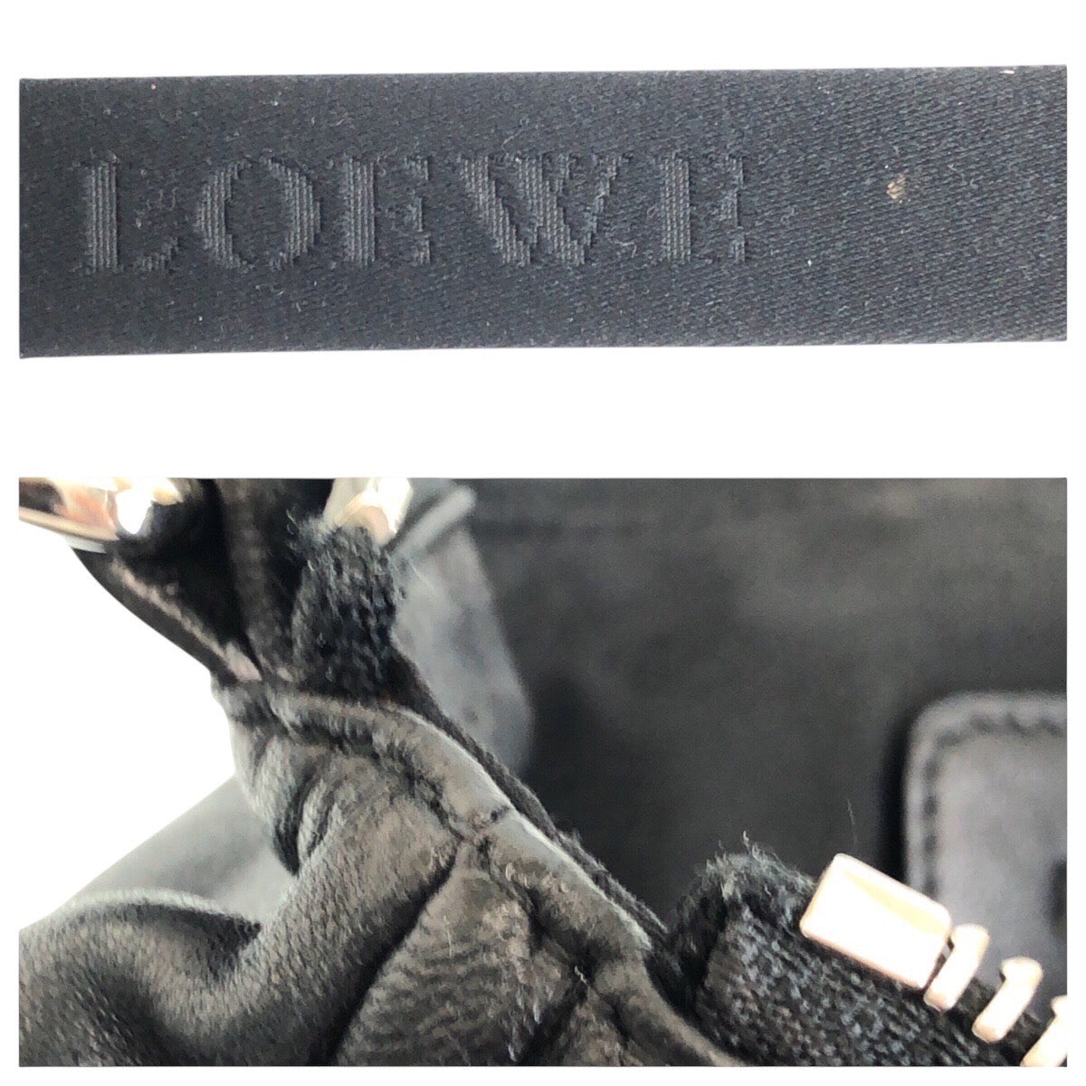 16071
LOEWE ロエベ アナグラム ブラック 黒 シルバー金具 レザー ショルダーバッグ ポシェット  レディース