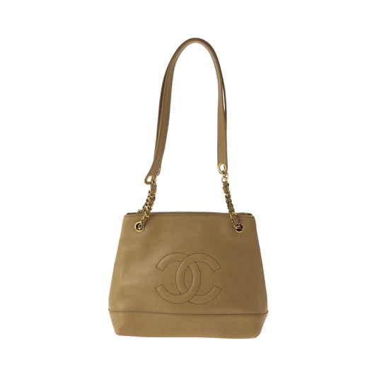 16080
CHANEL シャネル ヴィンテージ ココマーク ライトブラウン ゴールド金具 キャビアスキン チェーンショルダーバッグ 肩掛け  レディース AB175