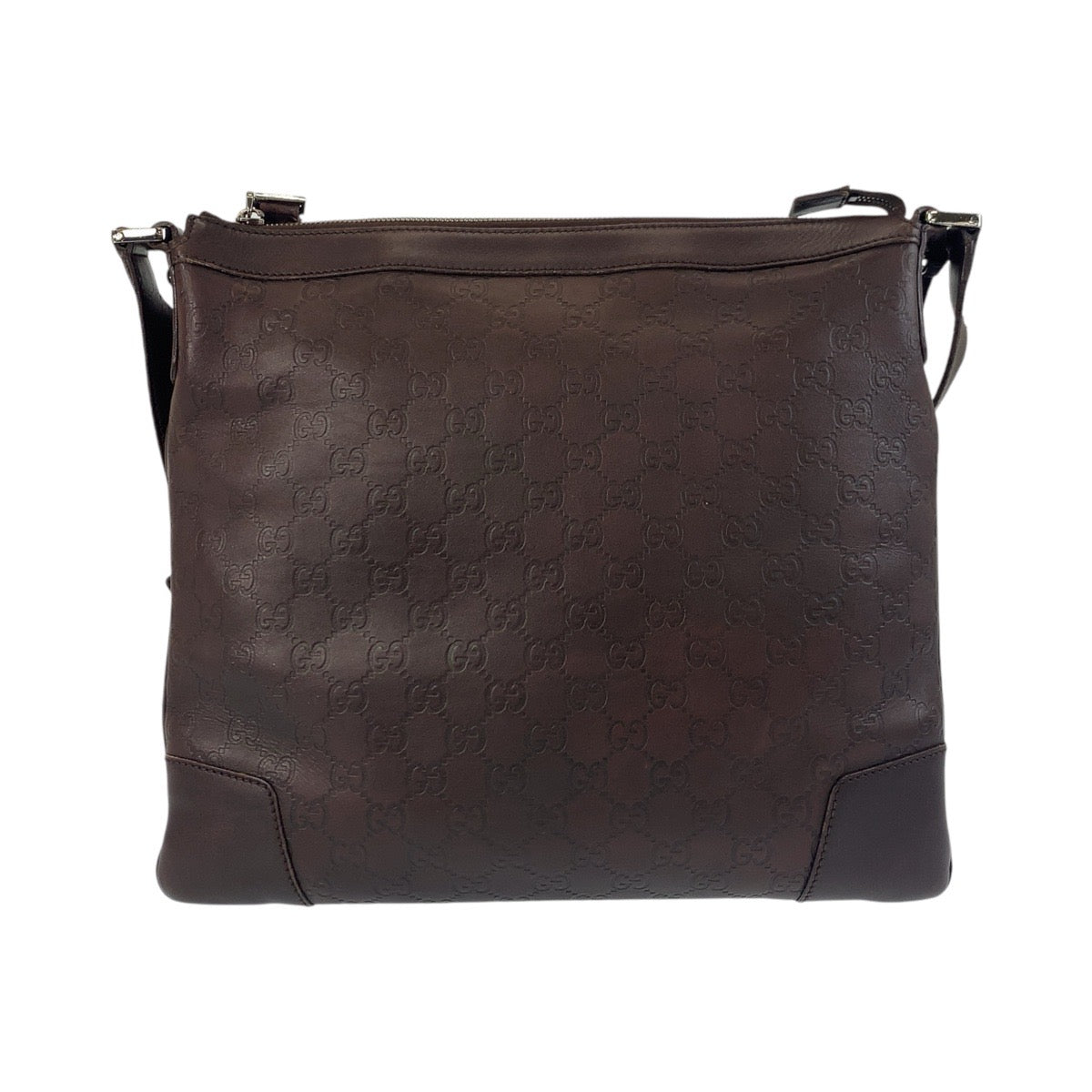 16085
GUCCI グッチ グッチシマ ブラウン シルバー金具 レザー 148476 ショルダーバッグ メッセンジャーバッグ  レディース ABP45