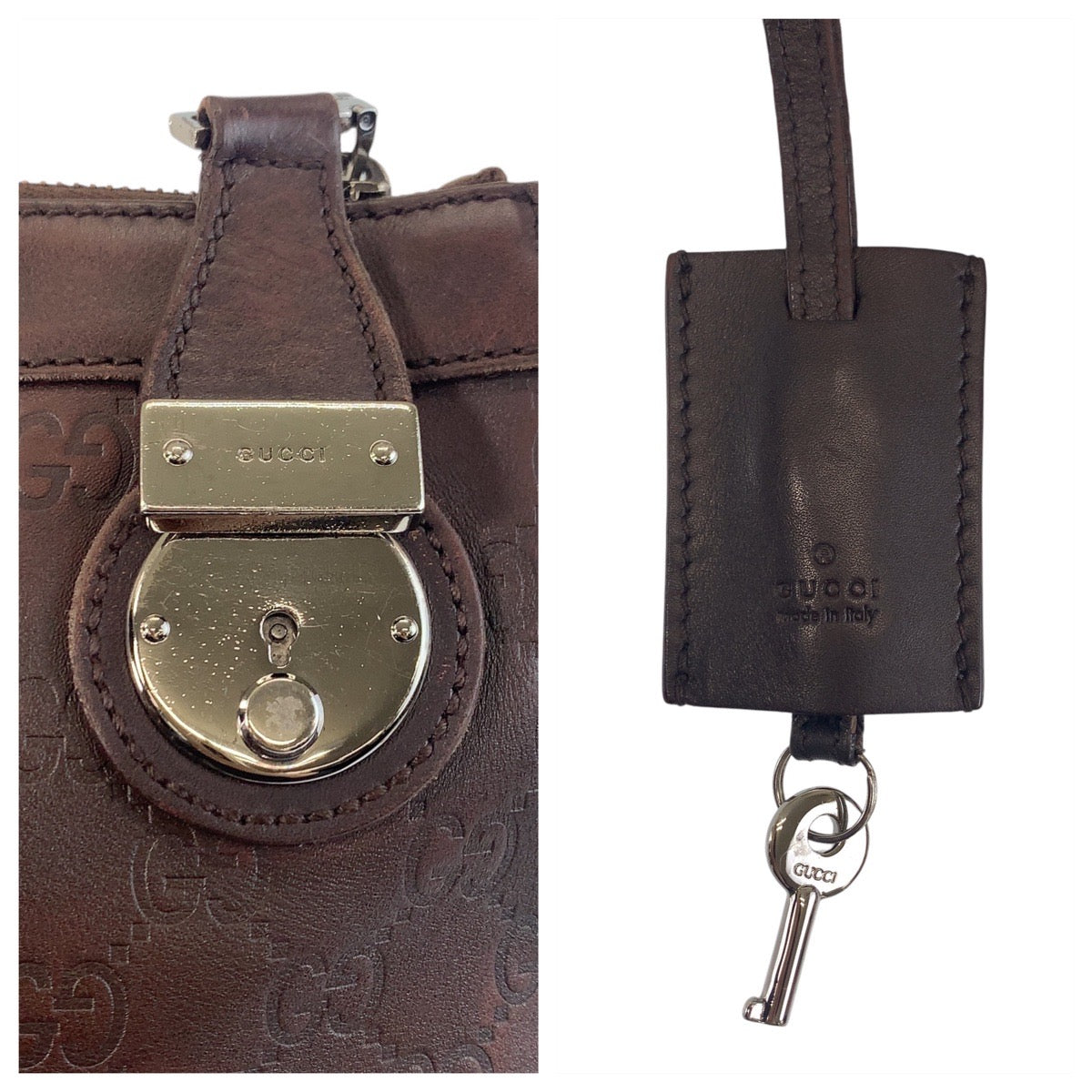 16085
GUCCI グッチ グッチシマ ブラウン シルバー金具 レザー 148476 ショルダーバッグ メッセンジャーバッグ  レディース ABP45