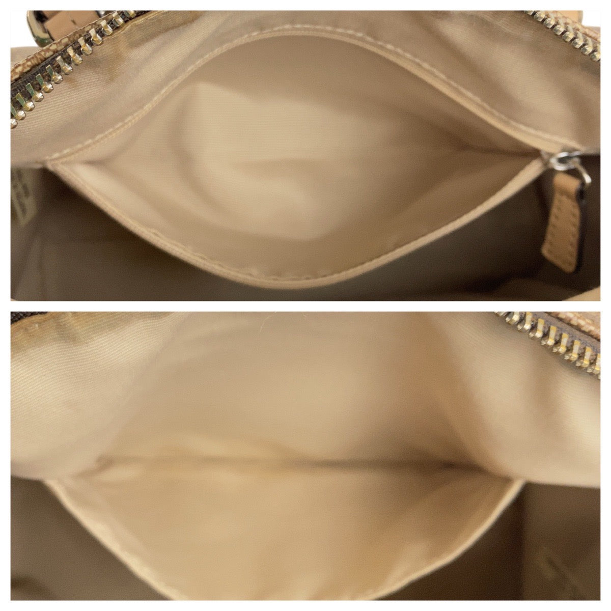 16087
COACH コーチ シグネチャー ベージュ シルバー金具 PVC / レザー ハンドバッグ ショルダーバッグ 2way  レディース