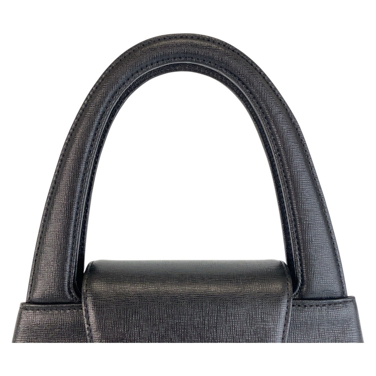 16089
GIVENCHY ジバンシィ ヴィンテージ サークルロゴ ブラック 黒 ゴールド金具 レザー ハンドバッグ  レディース A38