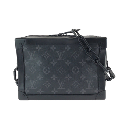 16094
 LOUIS VUITTON Louis Vuitton Monogram Eclipse Soft Trunk Black Black Hardware PVC M44730 Chain Shoulder Bag Pochette Men's