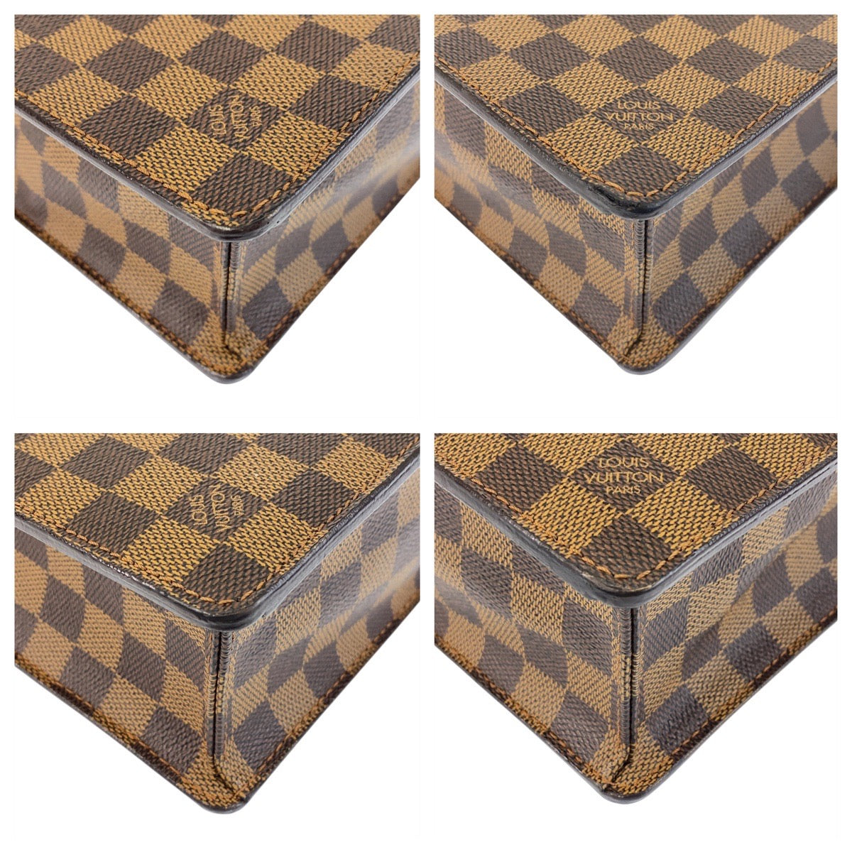 16095
LOUIS VUITTON ルイヴィトン ダミエ アルトナPM ブラウン ゴールド金具 PVC / レザー N53315 ビジネスバッグ ブリーフケース  メンズ
