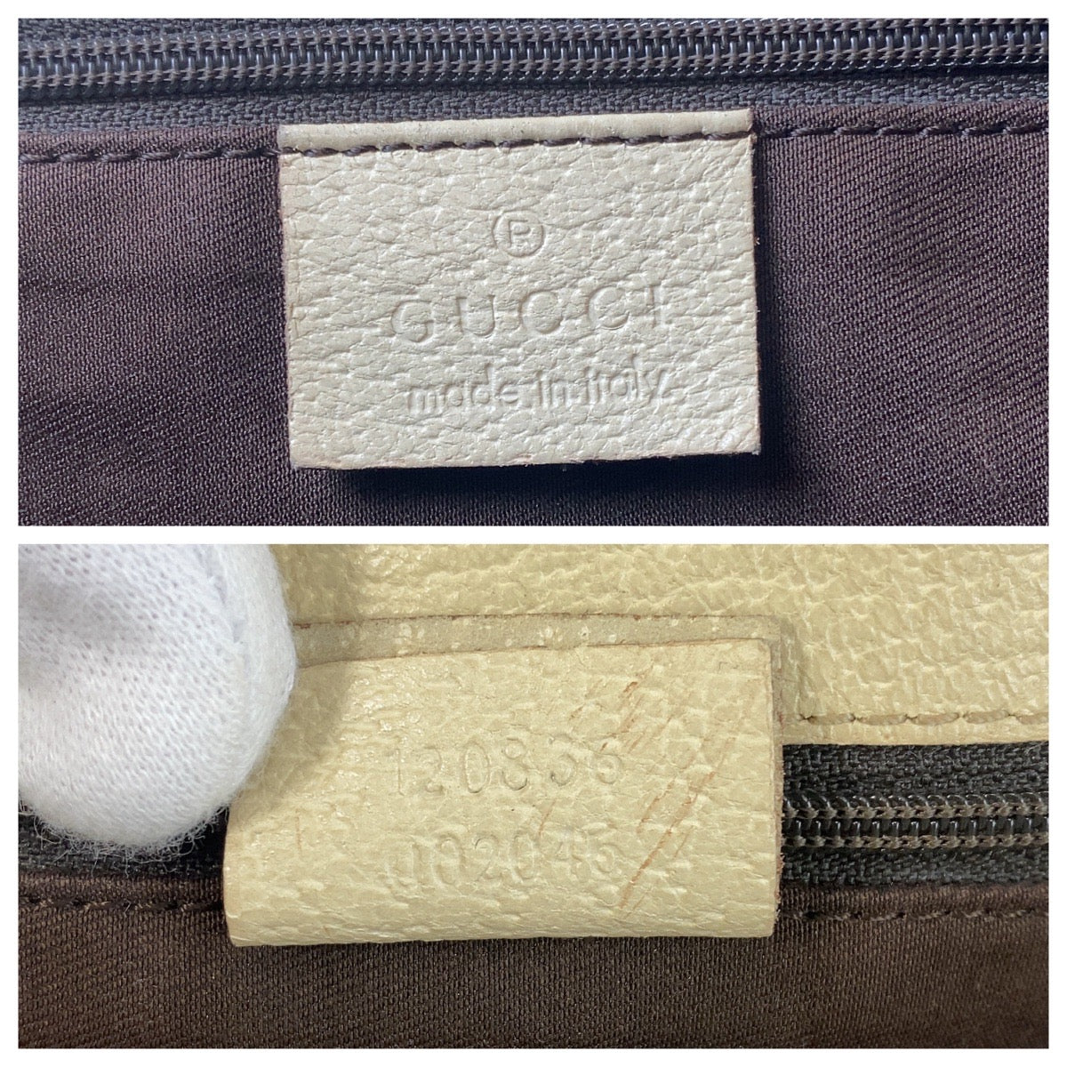 16096
GUCCI グッチ ベージュ ホワイト ゴールド金具 GGキャンバス / レザー 120835 トートバッグ ショルダーバッグ  レディース ABP29